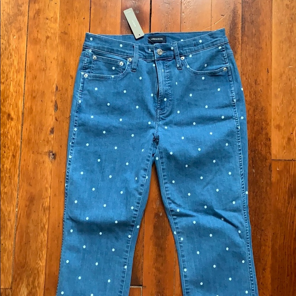 J Crew vintage straight polka dot jeans size 28R
